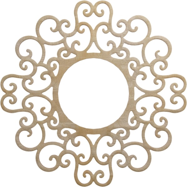 Ekena Millwork Reims Wood Fretwork Pierced Ceiling Medallion, Birch, 26"OD x 9 7/8"ID x 3/8"T CMWP26X26X0375REBI - main
